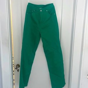 Princess Polly denim green pants NWT